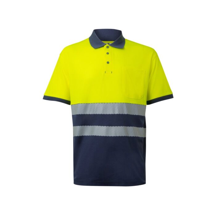 VL ACHELOUS. Zweifarbiges Piqué-Poloshirt (150g/m²) mit kurzen Ärmeln, aus Baumwolle (55%) und Polyester (45%)-36100 – Bild 2