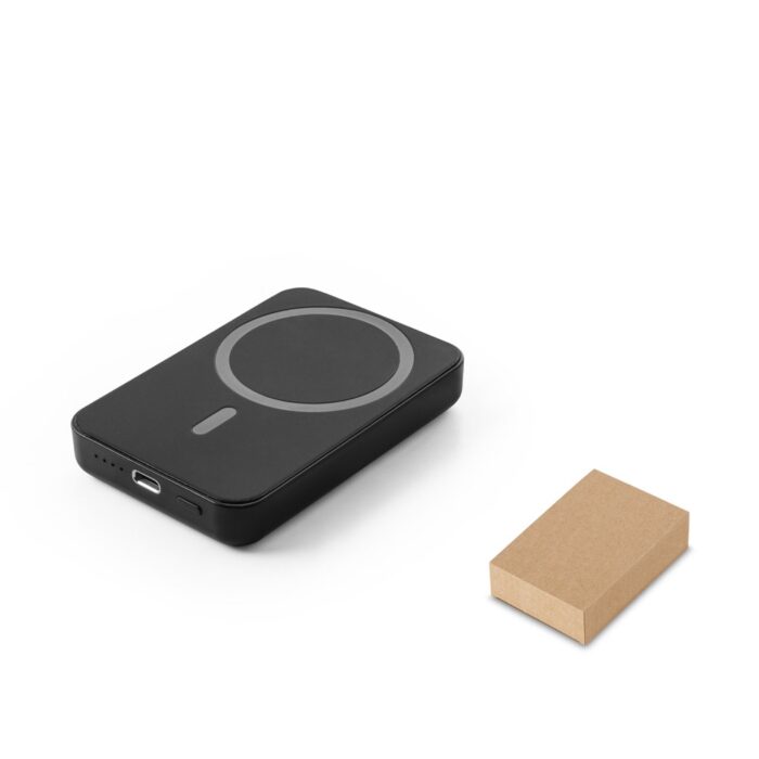 AMPERE 5. Magnetische Powerbank mit 5'000 mAh und superschnellem kabellosem Ladegerät (15 W) aus Recyceltes ABS (100% rABS)-97166